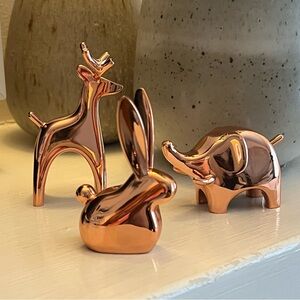 Umbra Rose Gold/Copper Animal Ring Holders (set of 3)